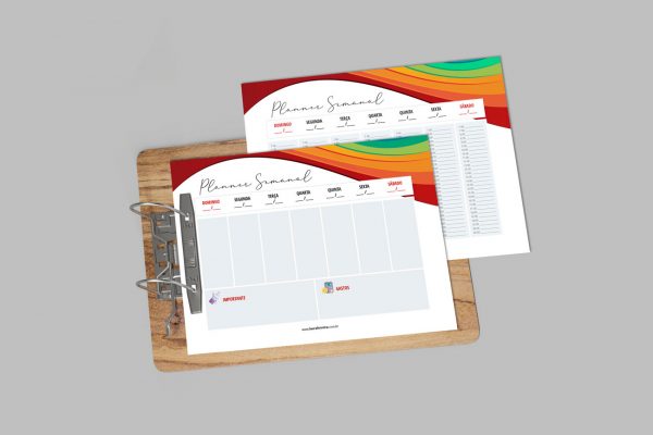 Planner Semanal para Baixar e Imprimir - Layout Pride Rainbow Arco-Íris