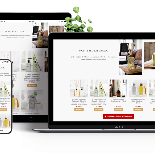 Criação de Site / Loja Virtual (E-commerce) - Ambientallis Aromas - Site Responsivo: funciona em Desktop + Tablet + Smartphone