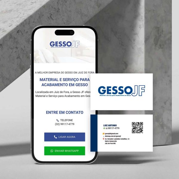 Gesso JF - Cartão de Visita Digital + Cartão de Visitas tradicional com QR Code
