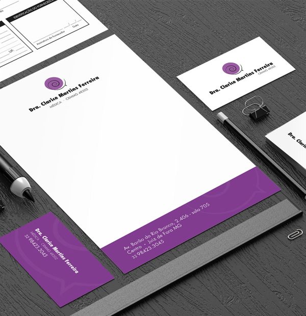 Dra Clarice Ferreira (médica) - Logo + Cartão de Visitas + Receituário