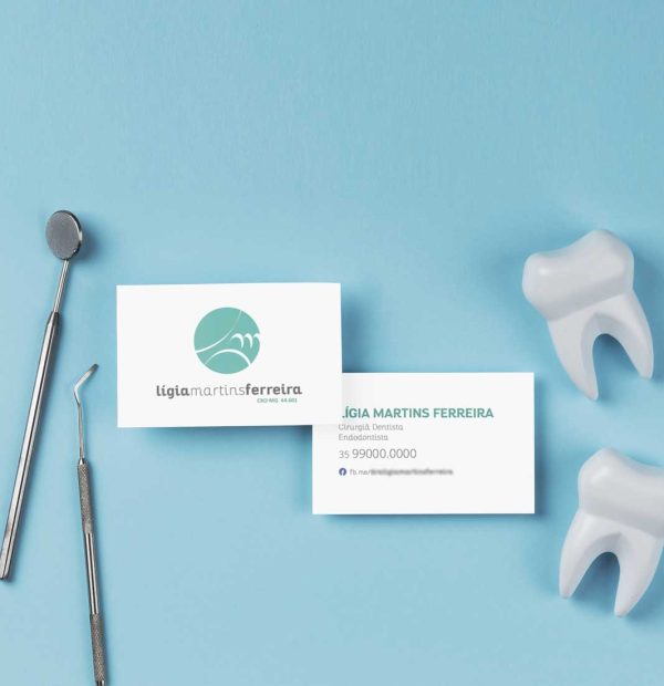 Dra Ligia Ferreira (dentista) - Logotipo + Cartão de Visitas